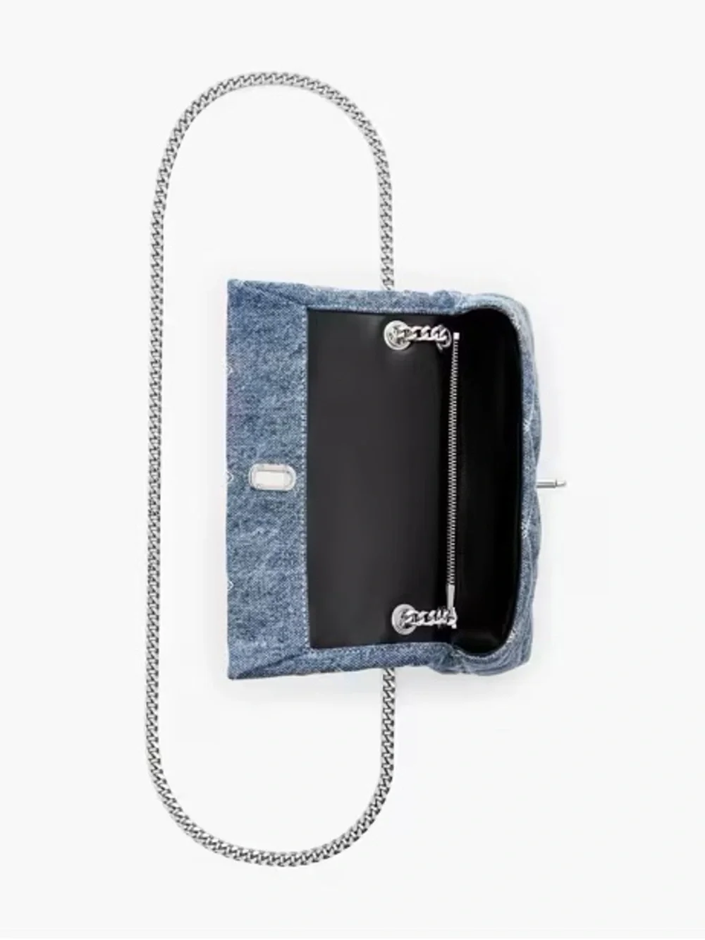 Dual Chain Denim Quilted Mini Crossbody Bag - Picture 5 of 5